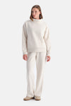 Ekru Melanj Travel Üç İplik Nervürlü Pantolon