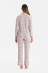 Açık Pembe Leopar Desenli Waffle Pijama Takımı