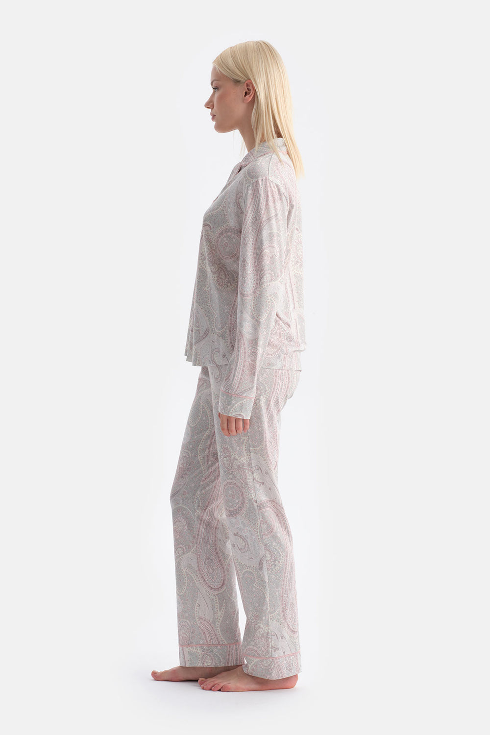 Multicolor Şal Desenli Gömlek Pantolon Takım