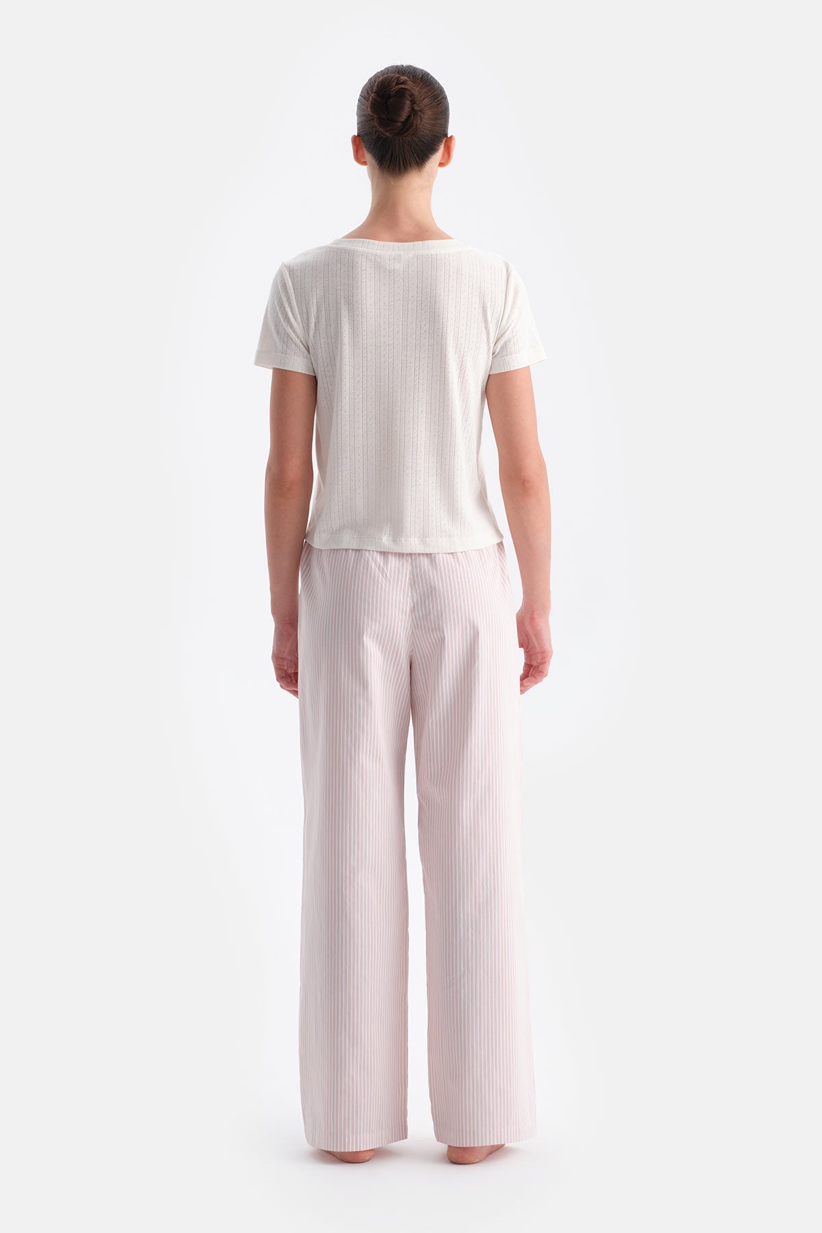 Ekru Pointel Tişört Pantolon Takım