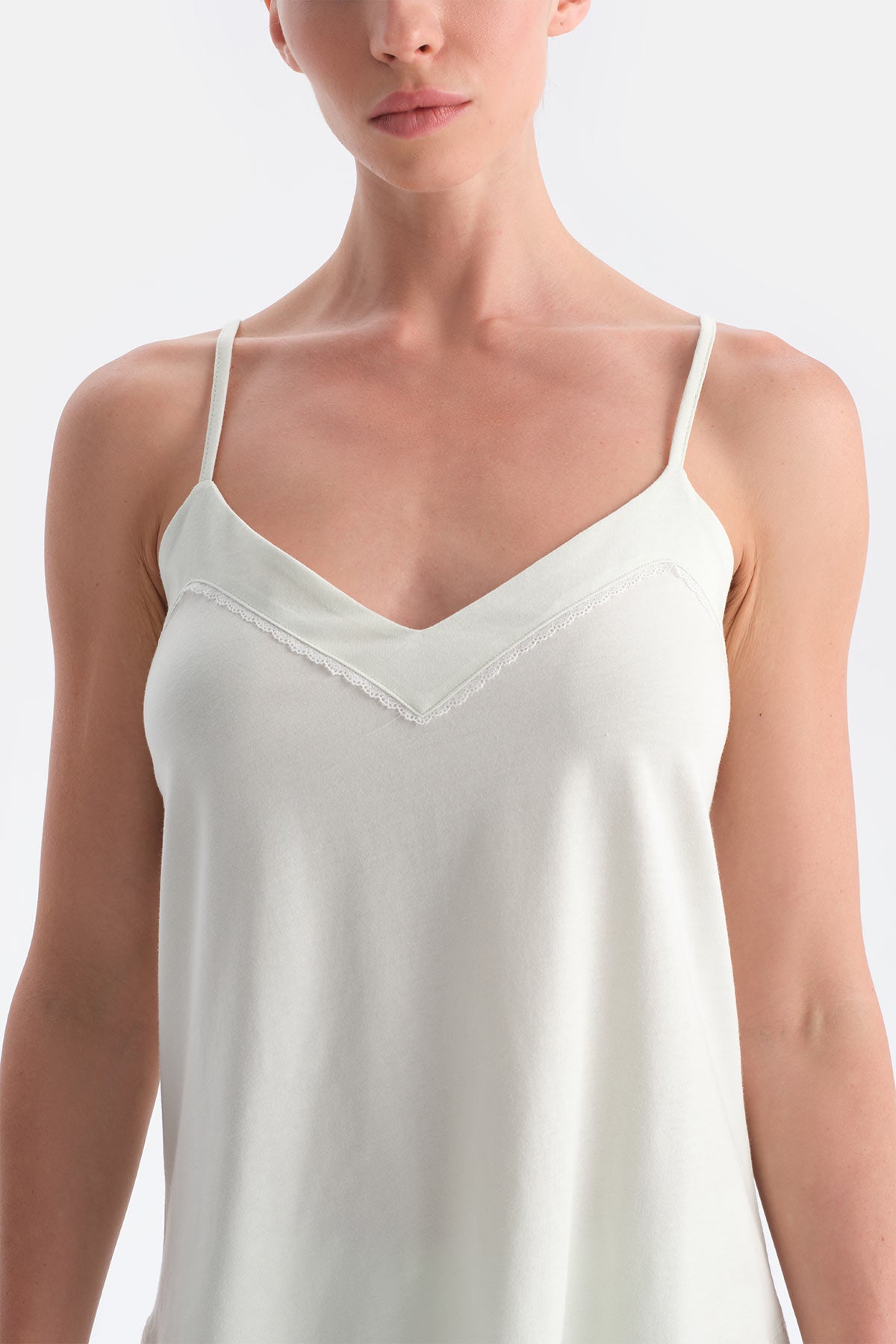 Su Yeşili Dantel Detaylı Atlet Pantolon Takım