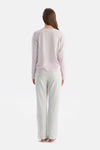 Açık Lila Baskılı Uzun Kollu Tişört Pantolon Takım
