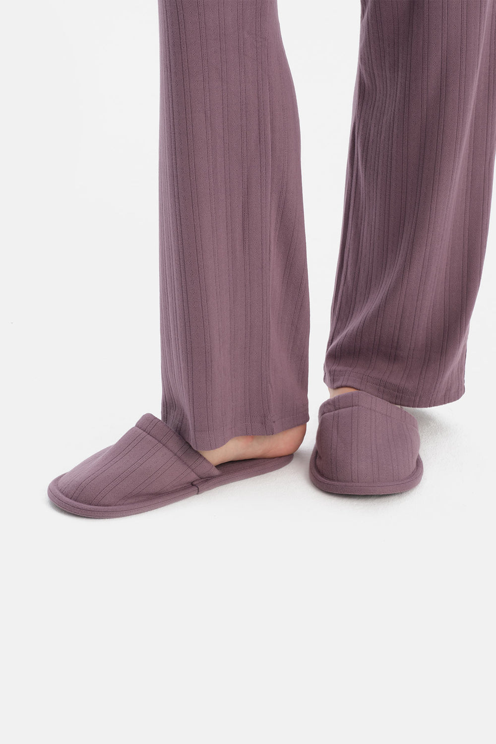 Mürdüm Travel Pointel V Yaka Tişört Pantolon Pijama Seti