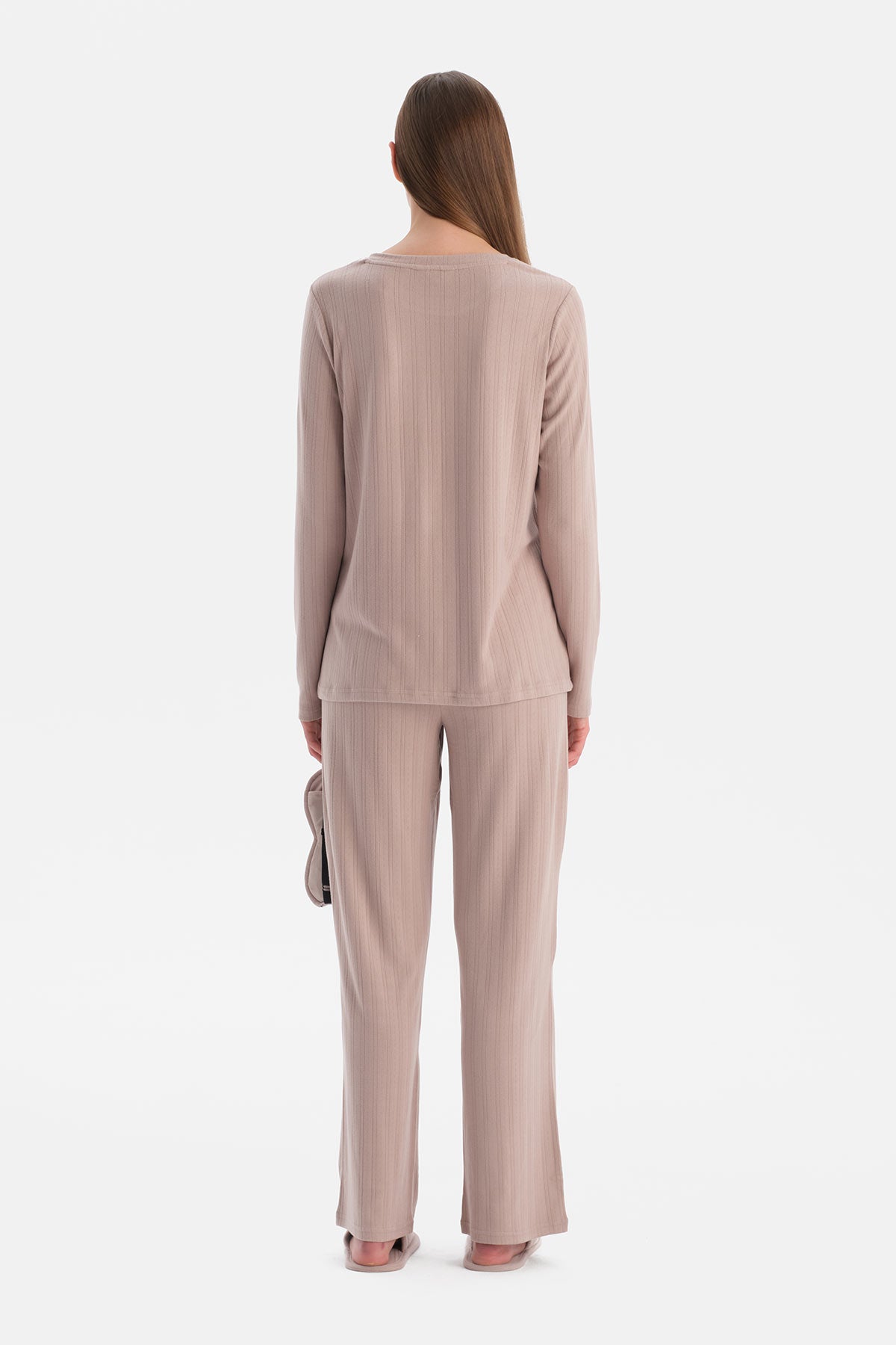 Vizon Travel Pointel Bisiklet Yaka Tişört Pantolon Pijama Seti