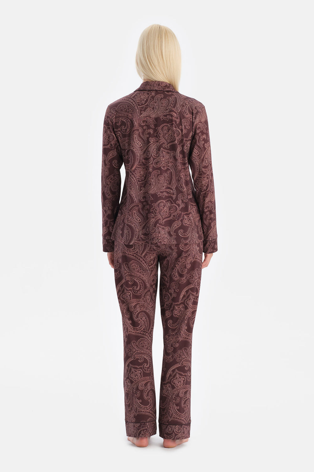 ŞAL DESENLİ GÖMLEK PANTOLON TAKIM