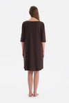 Koyu Kahve V Yaka Dantelli Örme Gecelik