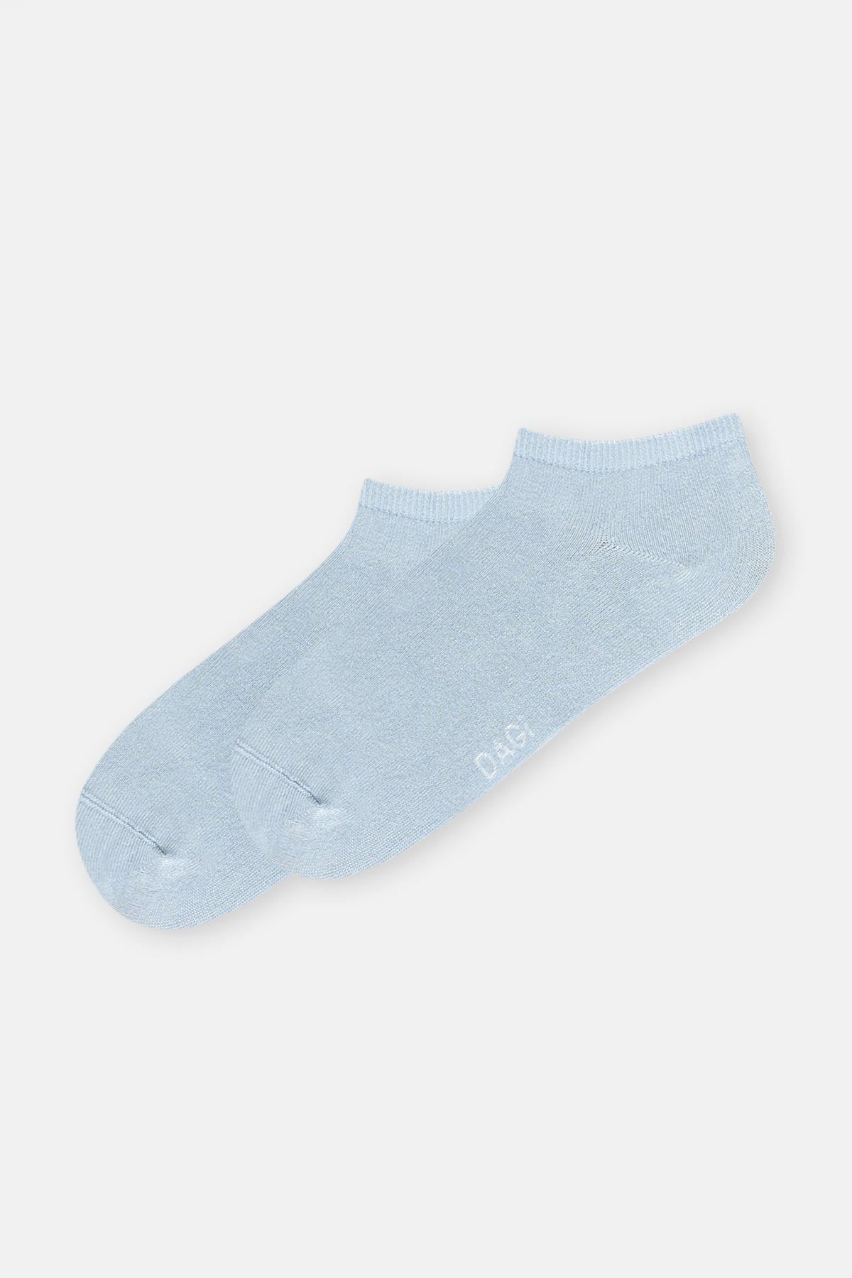 Beyaz-Mavi Kadın 2'li Bambu Basic Patik Çorap