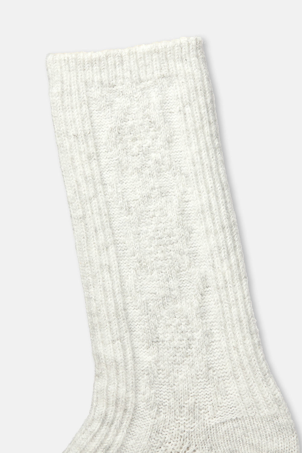 Açık Gri Kadın Örgü Desenli Cosy Çorap