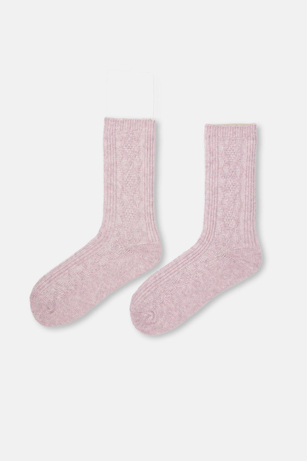 Lila Kadın Örgü Desenli cosy Çorap