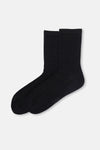Ekru-Siyah Kadın 2'li Örgü Desenli Çorap