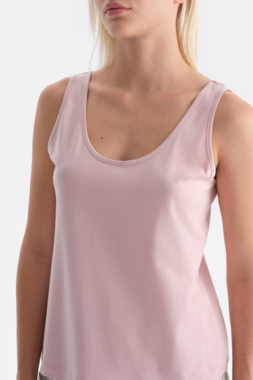 Açık Pembe Kalın Askılı Baskılı Atlet Şort Takım