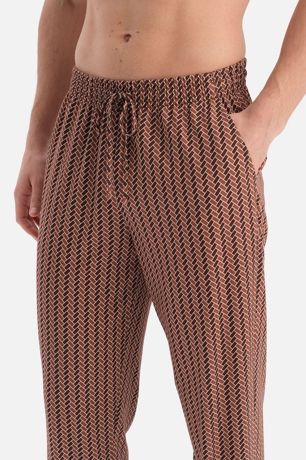 Multicolor Geometrik Desenli Pamuk Modal Gömlek Pantolon Takım