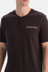 Koyu Kahve Kısa Kollu Pamuk Modal Tişört Pantolon Takım