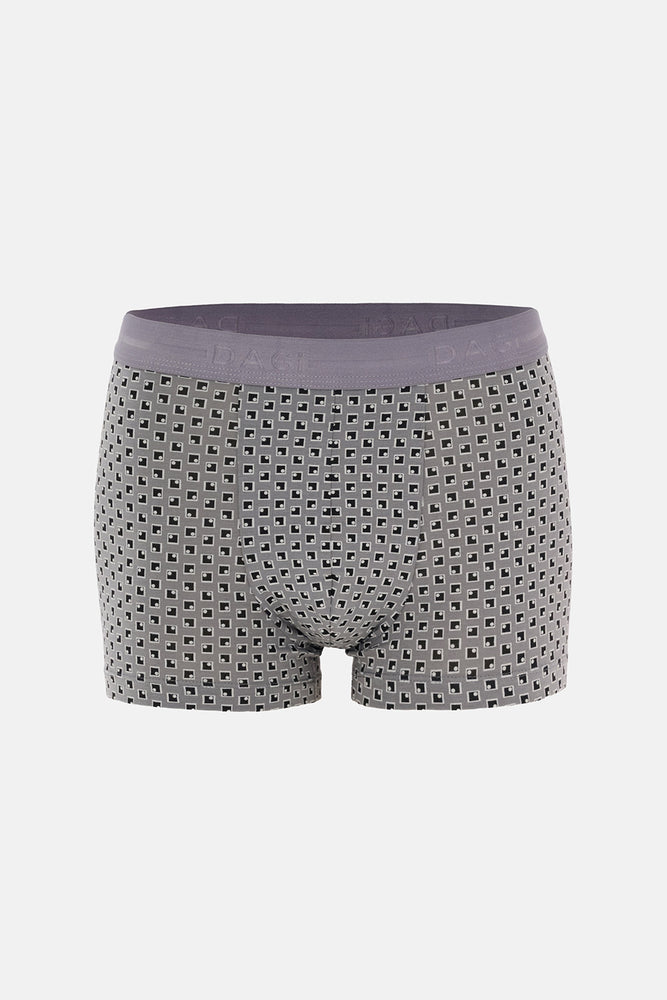 Gri Desenli Pamuk Boxer