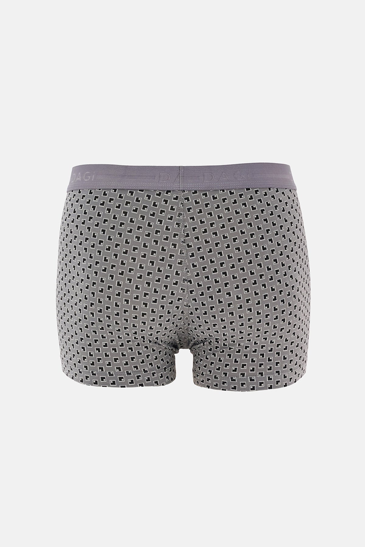 Gri Desenli Pamuk Boxer