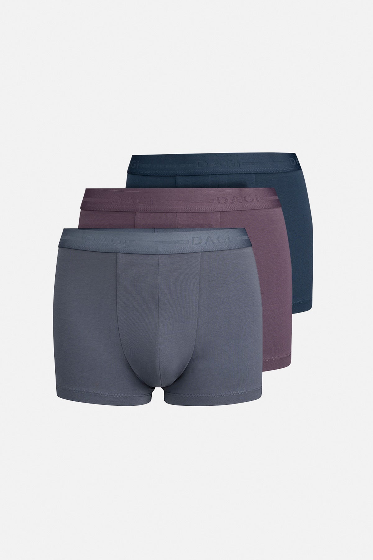 Mavi-Mor 3'lu Desenli Pamuk Boxer