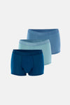 Açık Mavi-Mavi 3'lu Düz Micro Modal Boxer