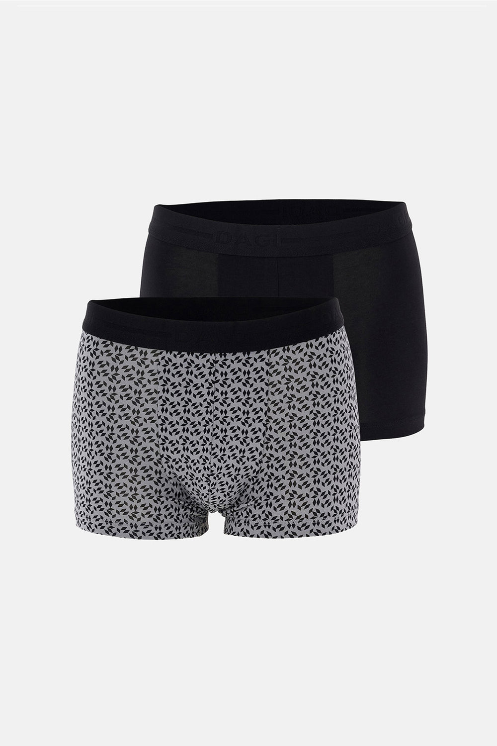 Siyah 2'li Desenli Pamuk Boxer