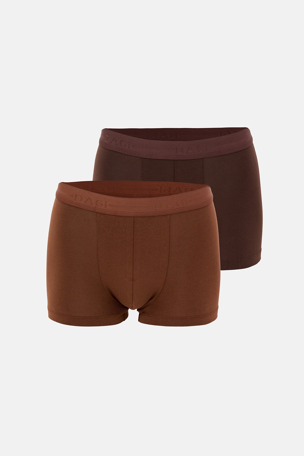 Kahverengi 2'li Desenli Pamuk Boxer