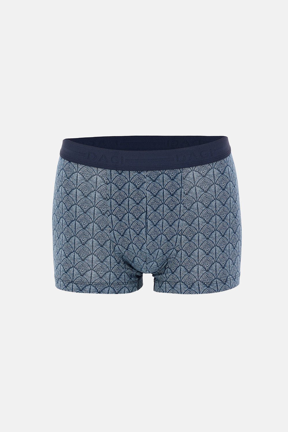 Gri-Lacivert 3'lü Desenli Pamuk Boxer
