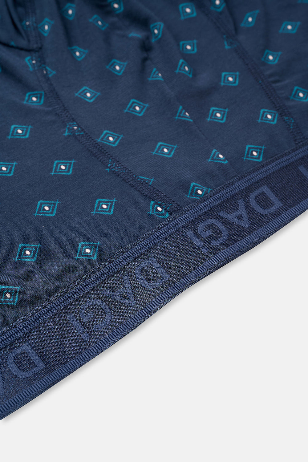 Lacivert-Mavi Desenli Micro Modal Boxer