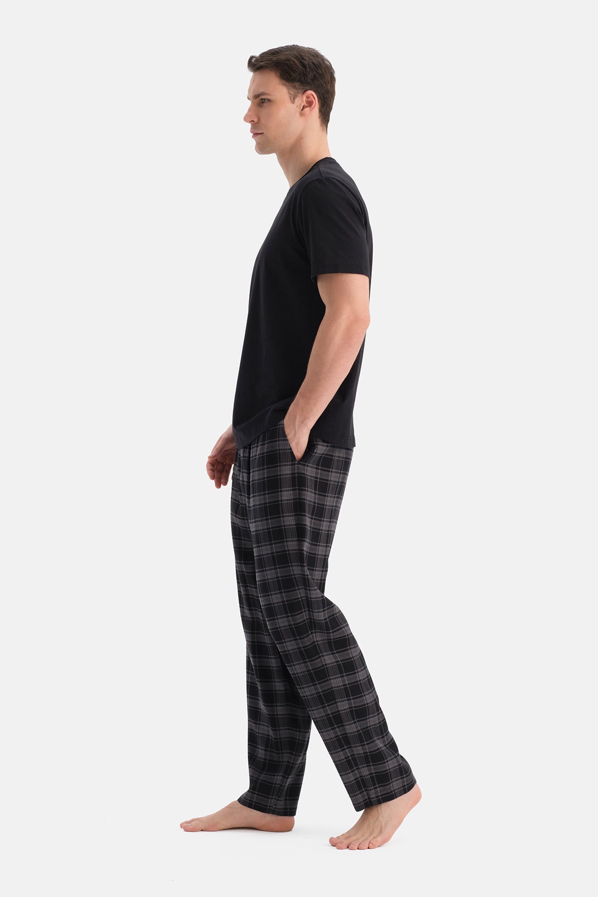 Multicolor Ekoseli Viskon Dokuma Pantolon