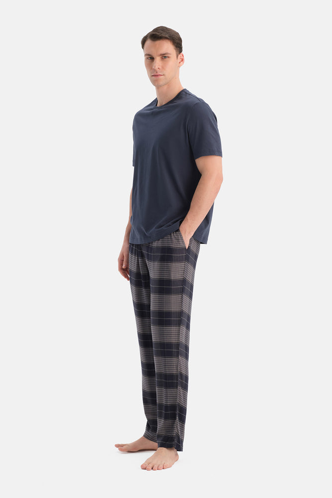 Multicolor Ekoseli Viskon Dokuma Pantolon