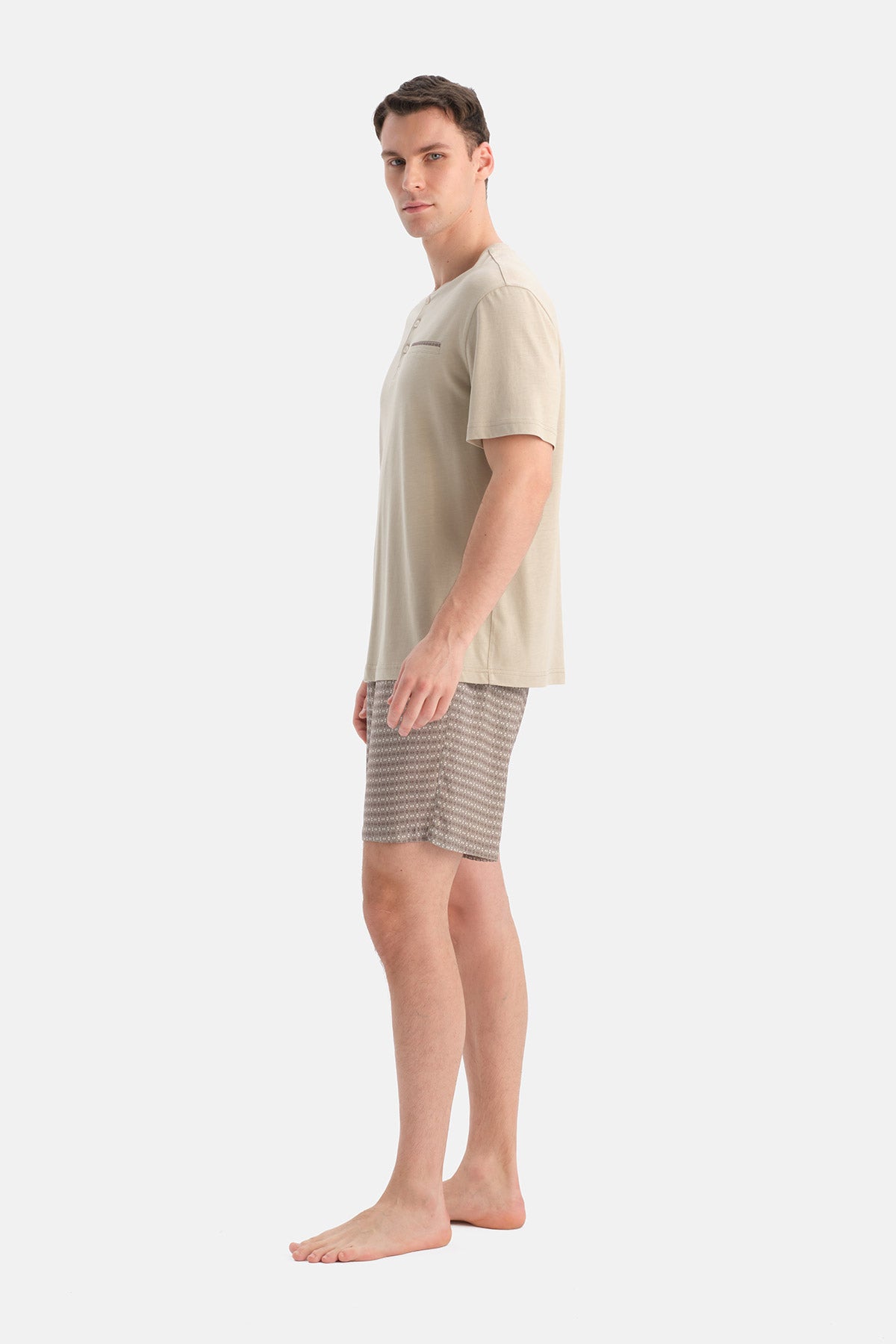 Taş Kısa Kollu Patlı Tişört Şort Takım
