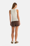 Beyaz Halter Yaka Basic Modal Atlet