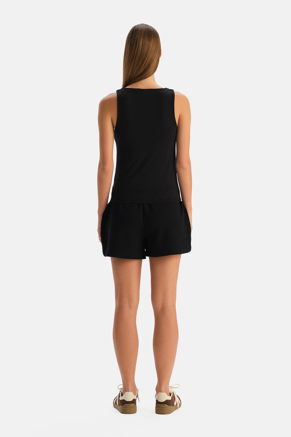 Siyah Halter Yaka Basic Modal Atlet