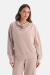 Sütlü Kahve Dökümlü Yaka Sweatshirt