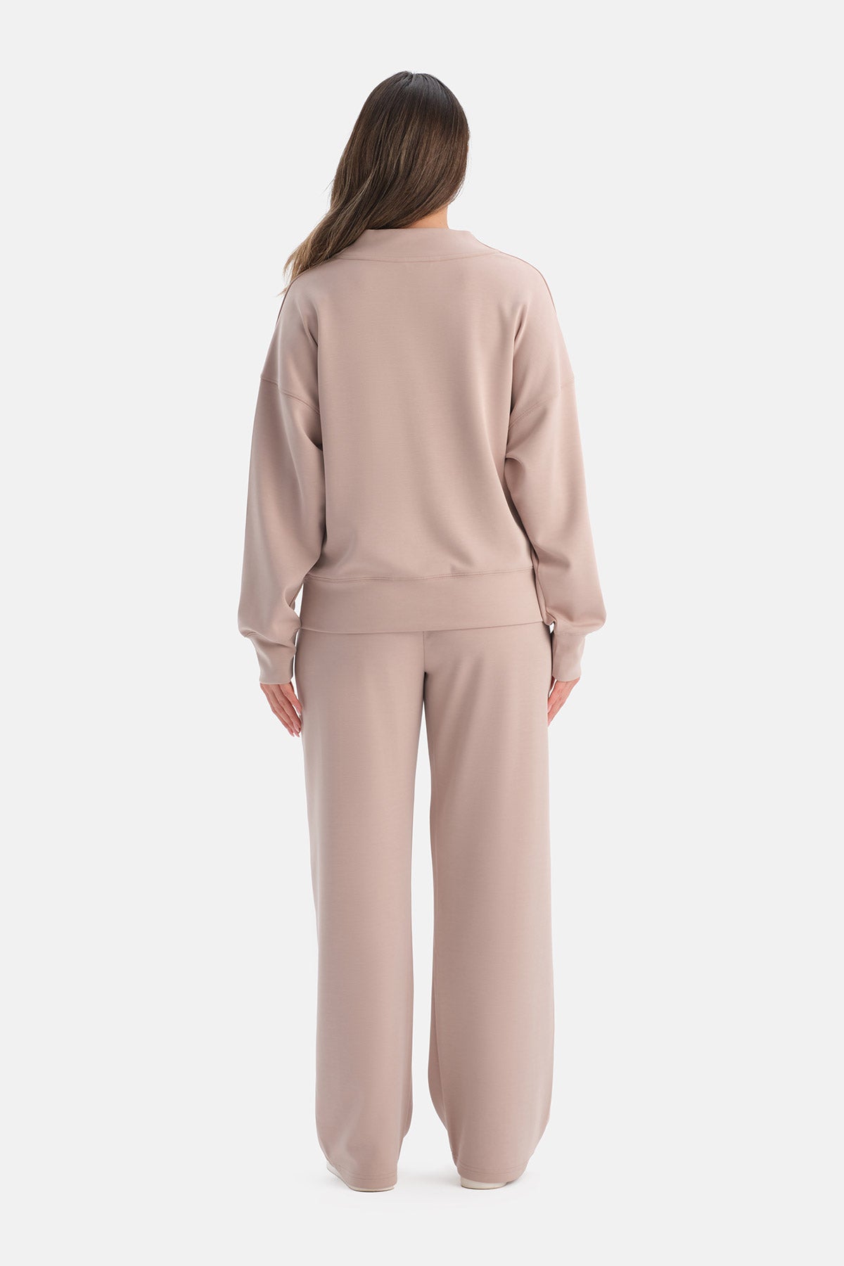 Sütlü Kahve Dökümlü Yaka Sweatshirt