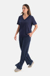 Lacivert Cepli Basic Modal Pantolon