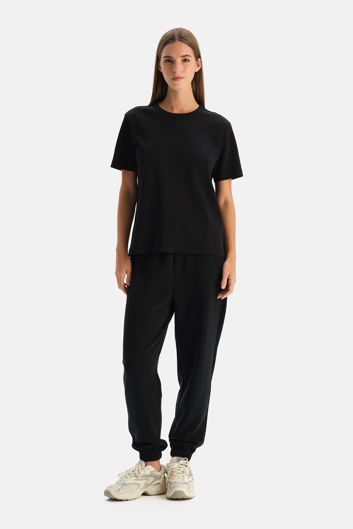 Siyah Jogger Modal Karışımlı Pantolon