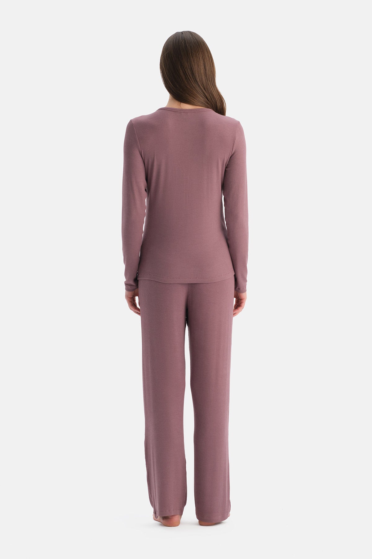 Gül Kurusu Viskon Kaşkorse Pijama Takımı