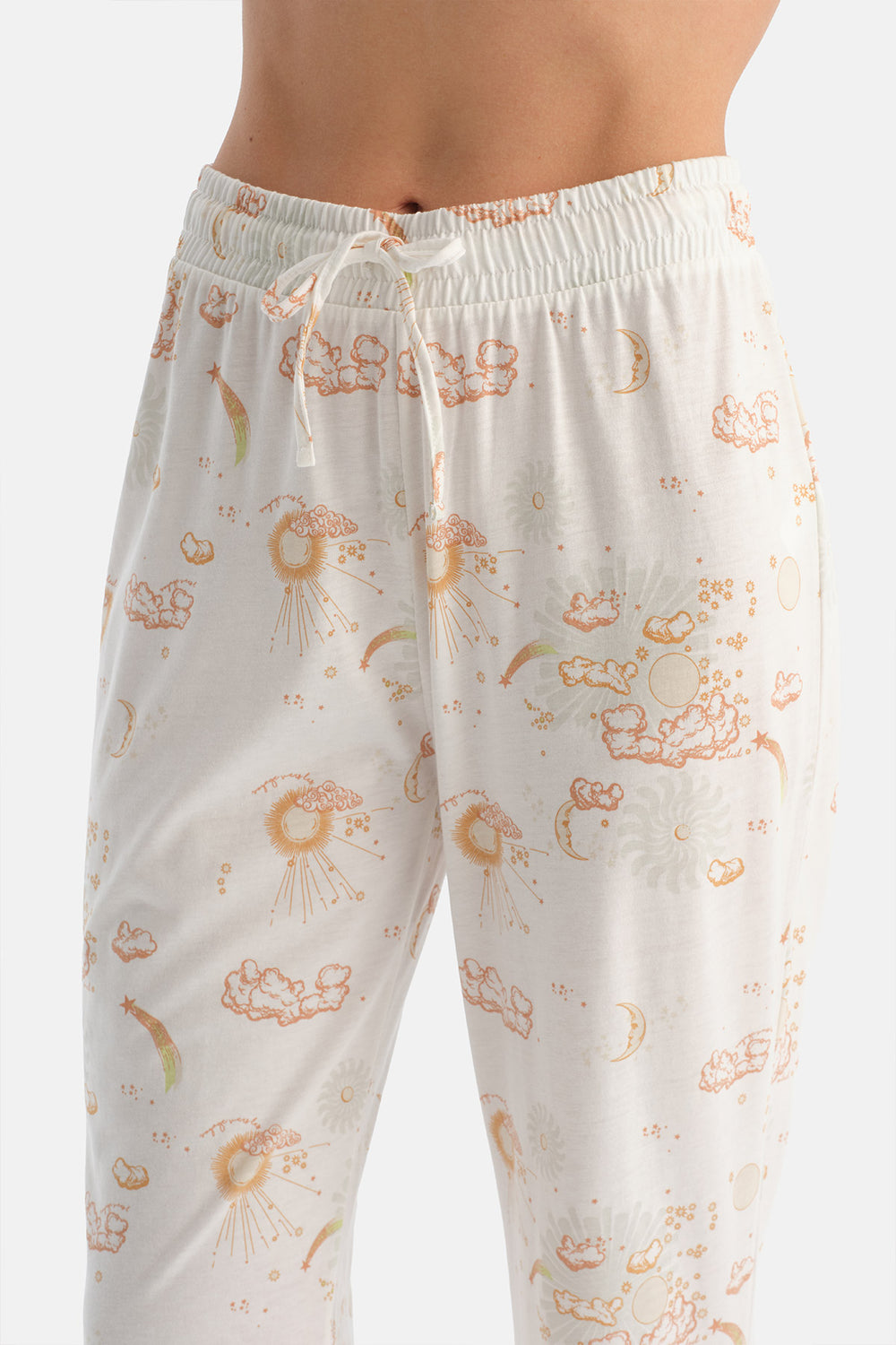 Açık Sarı Kısa Kollu Tişört Pijama Takımı