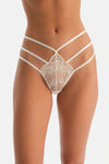 Ekru Dantelli G-String Külot