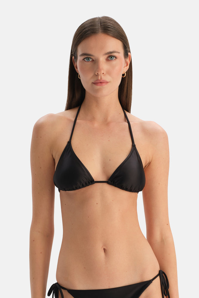 Siyah Üçgen Küçük Bikini Üst