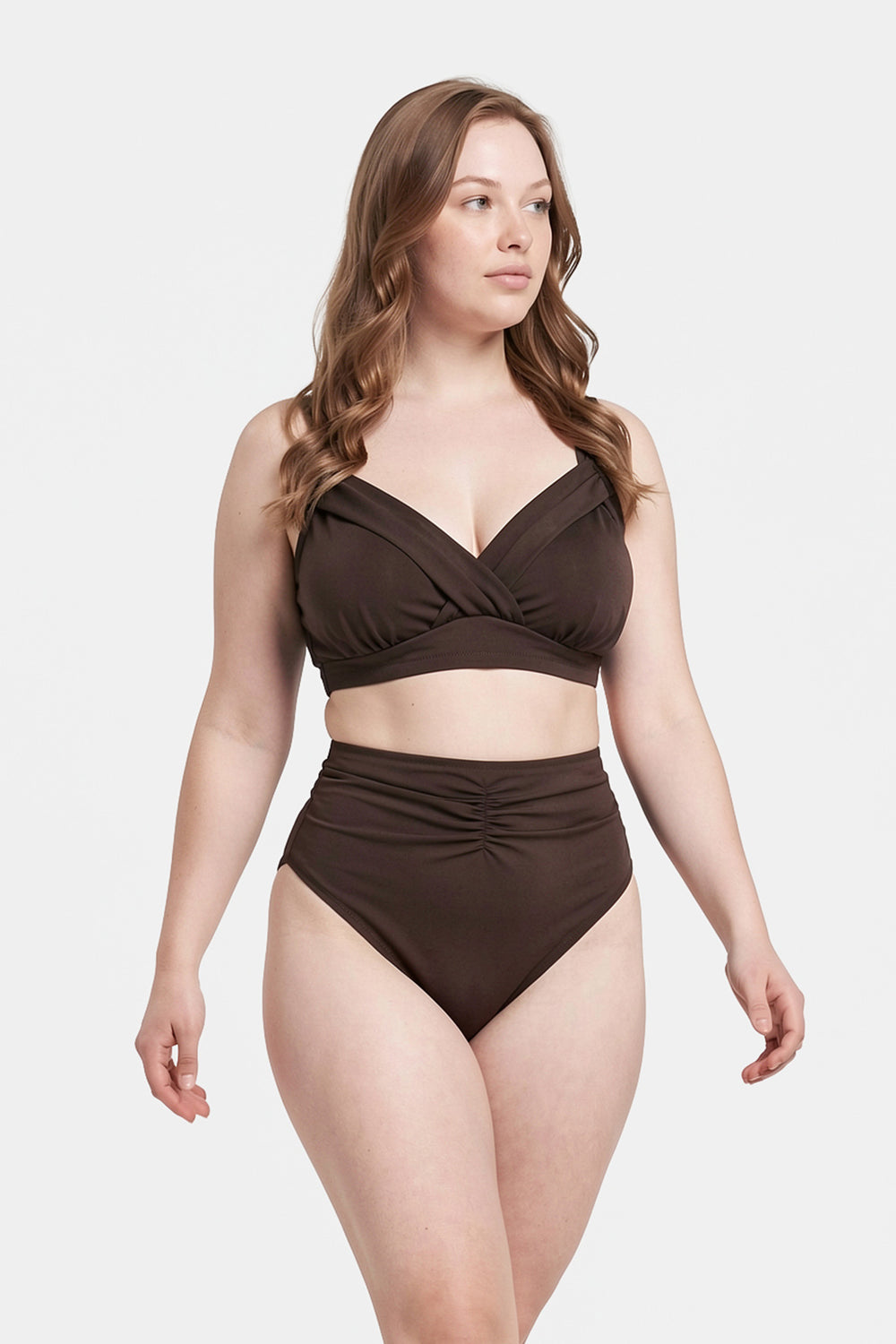 Kahverengi Korseli Toparlayıcı Bikini Üst