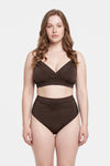 Kahverengi Korseli Toparlayıcı Bikini Üst