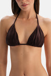 Kahverengi Üçgen Küçük Bikini Üst