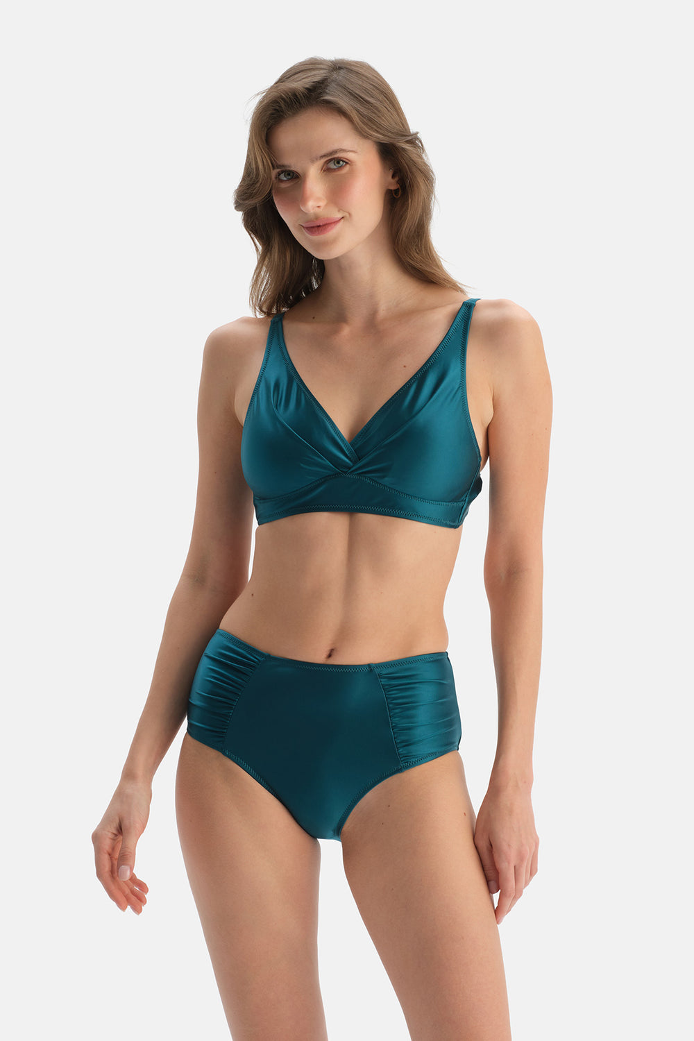 Petrol Mavi Toparlayıcı Bikini Üst
