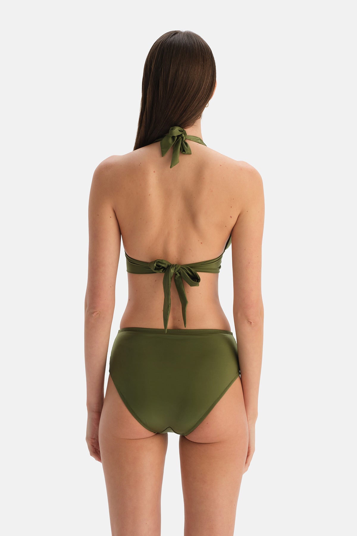 Koyu Yeşil Yüksek Bel Bikini Alt