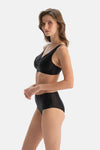 Siyah Yanı Drapeli Bikini Alt