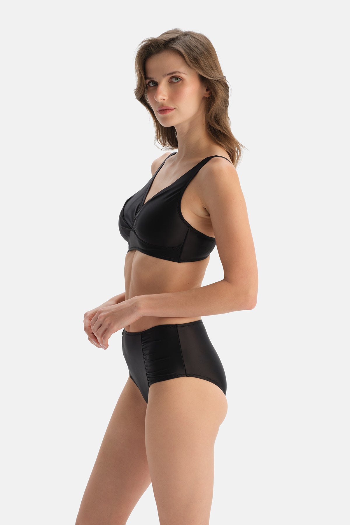 Siyah Yanı Drapeli Bikini Alt