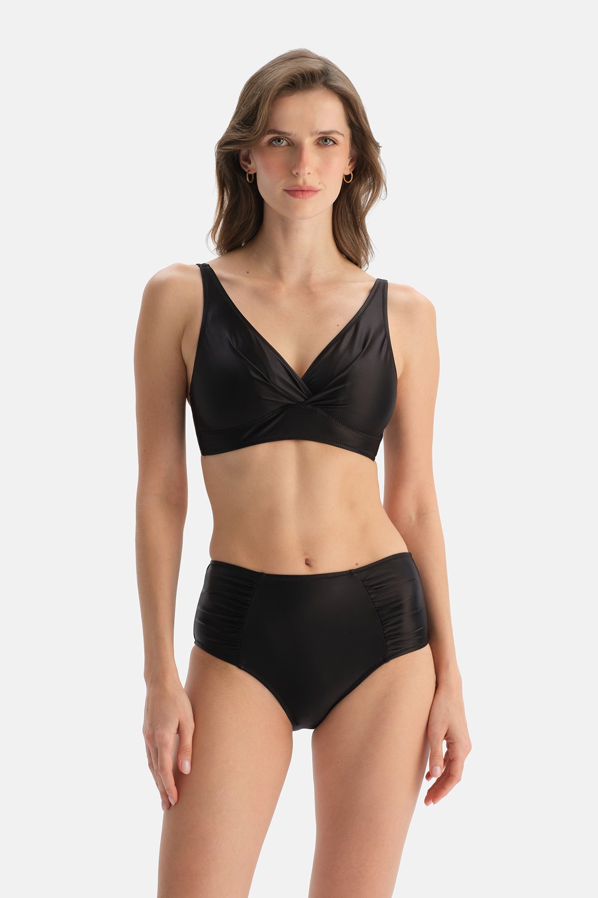 Siyah Yanı Drapeli Bikini Alt