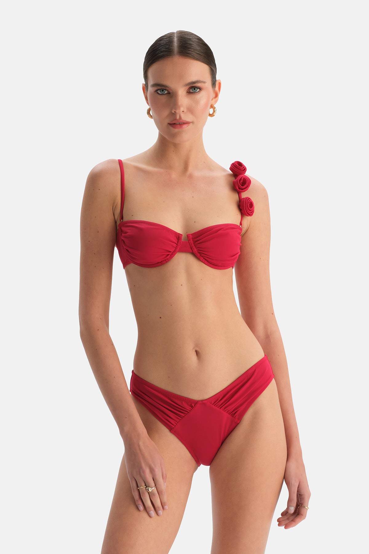 Kırmızı Düşük Bel Bikini Alt