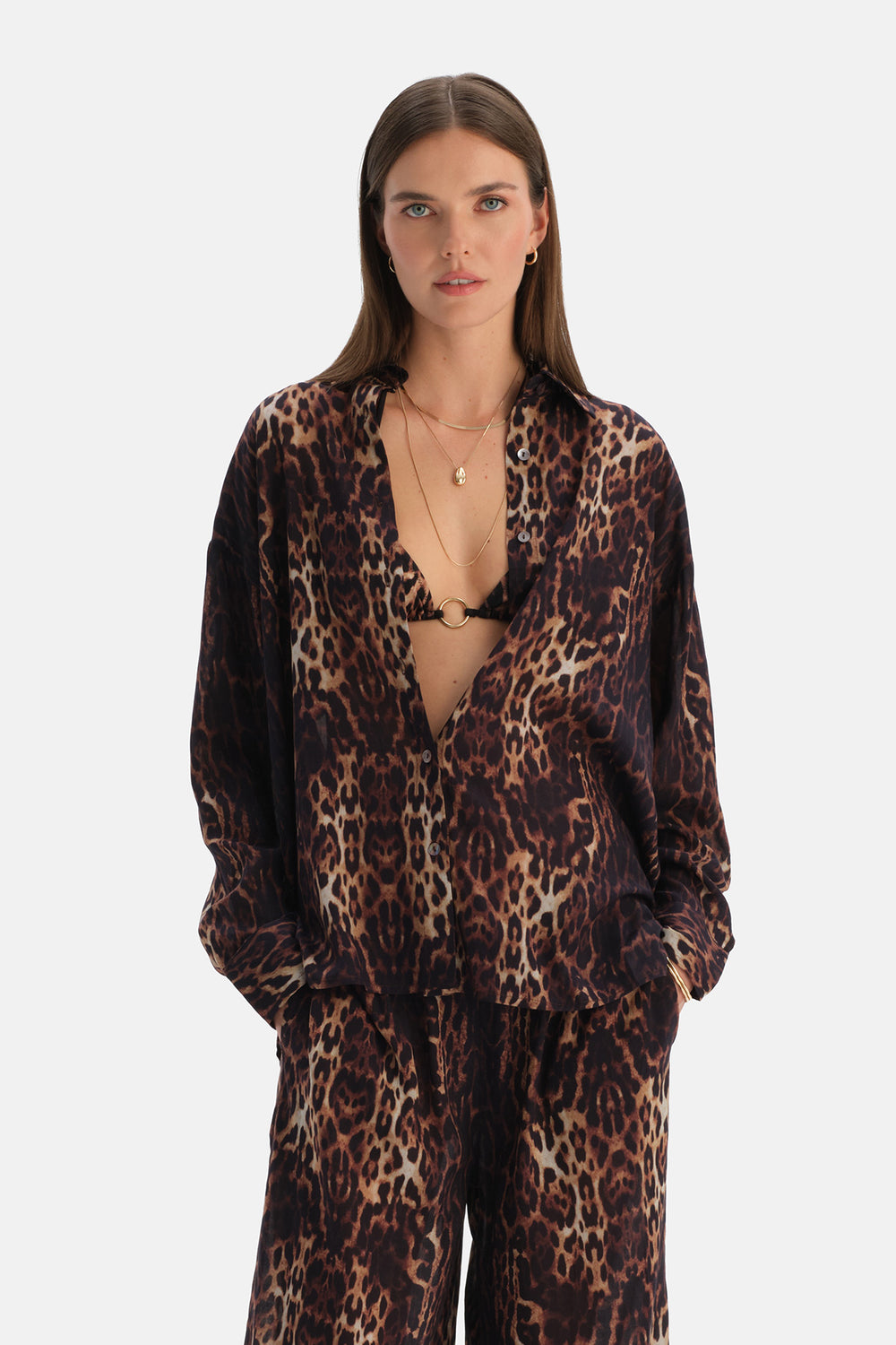 Multicolor Leoparlı Gömlek