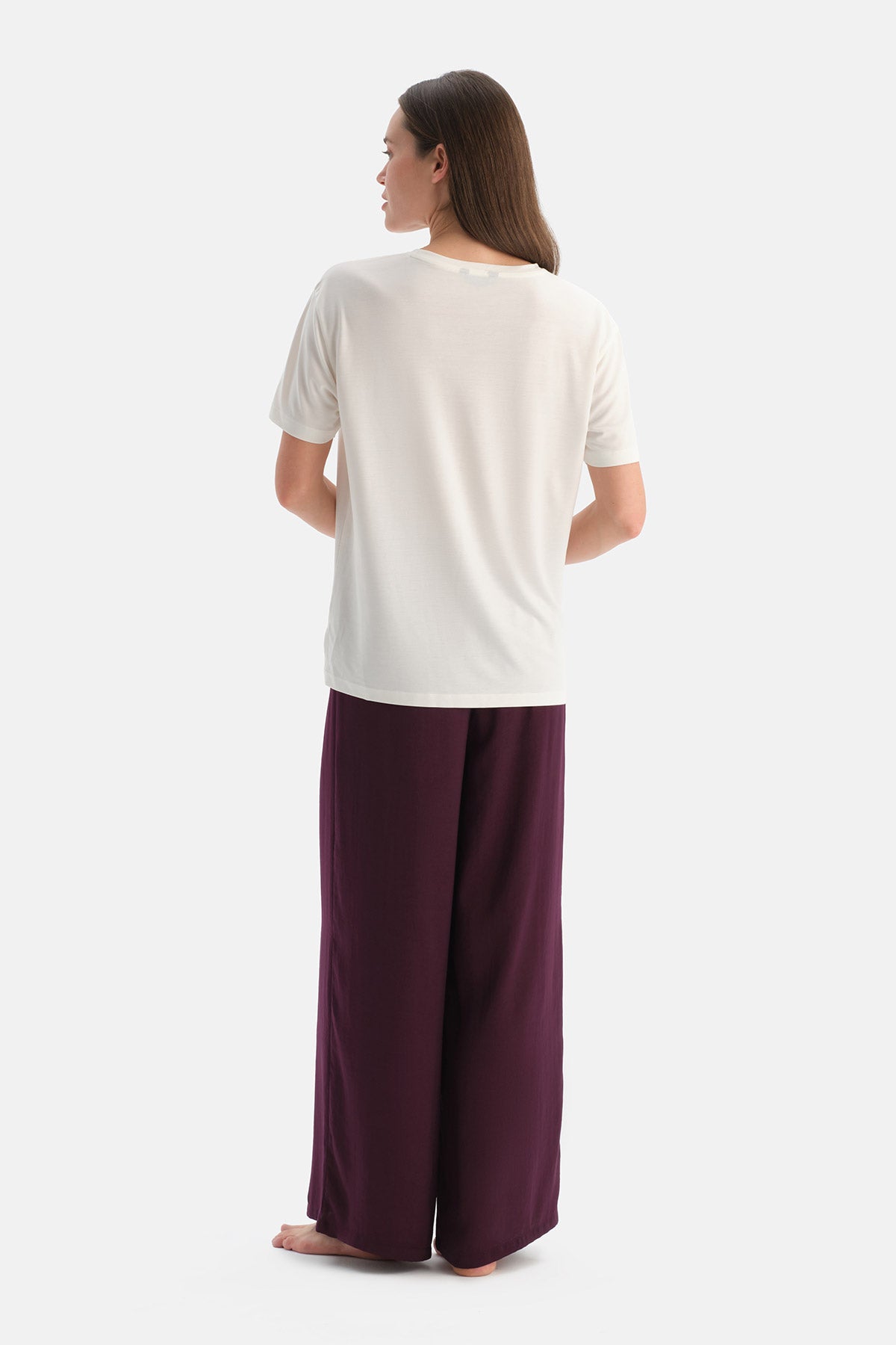 Mürdüm Dokuma Pantolon