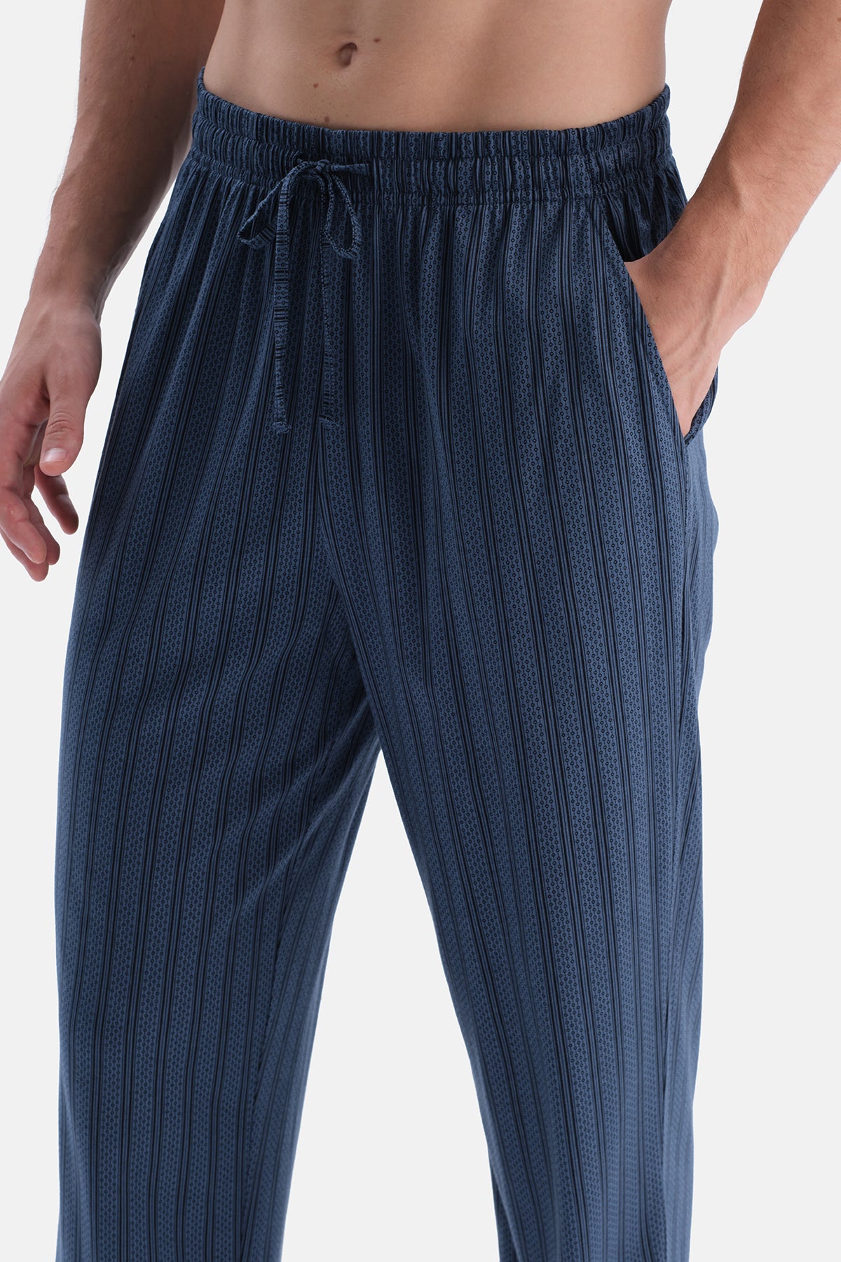 Lacivert Pamuk Modal 2'Li Örme Pantolon Set